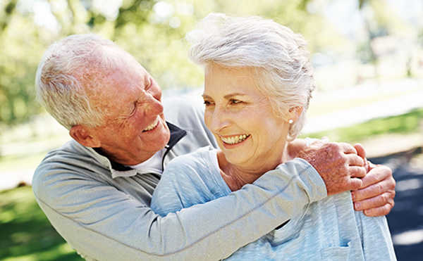 Couple smiling